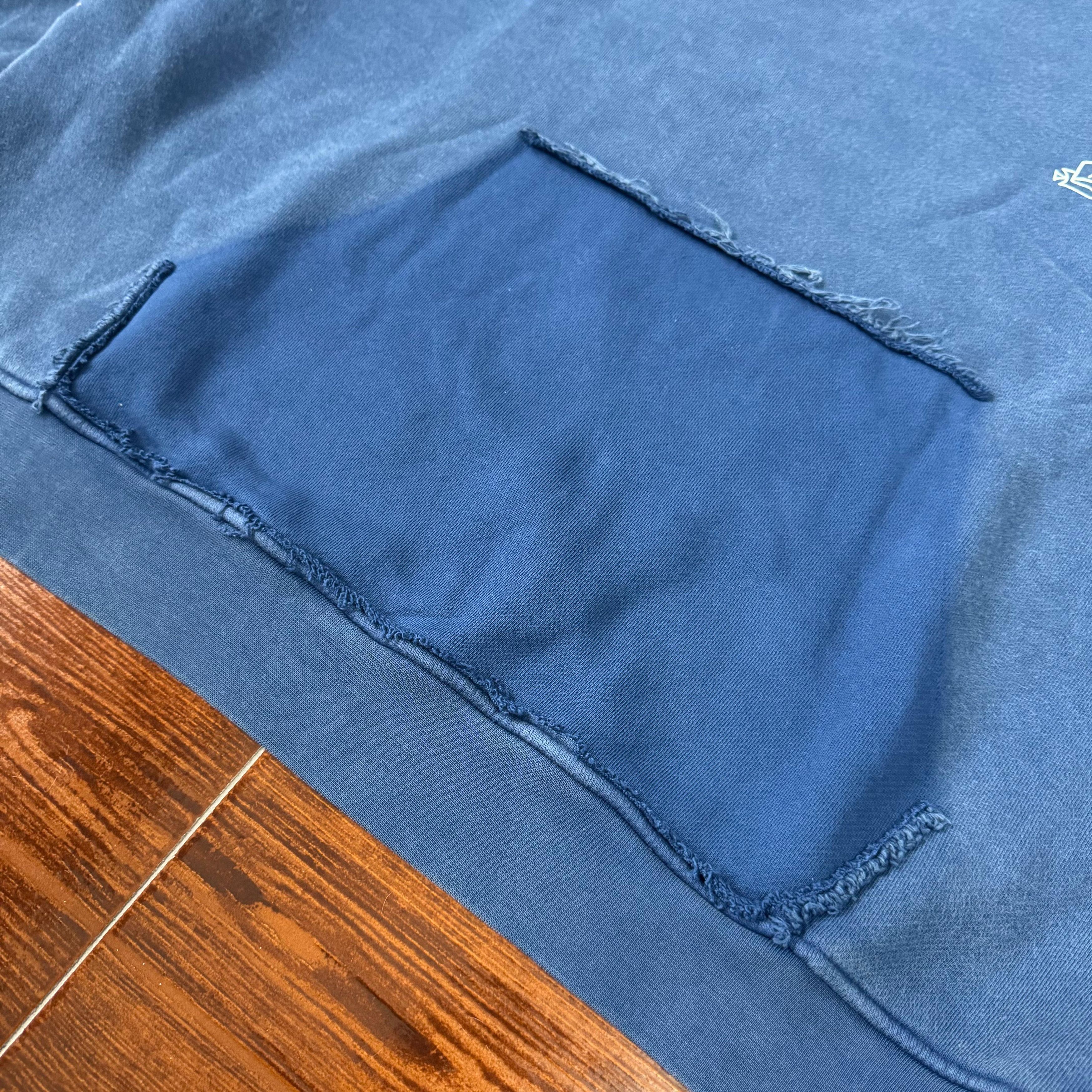 Askyurself Navy Vintage Banned Ripped Pocket Oversized Hoodie Size US XL / EU 56 / 4 - 8 Thumbnail