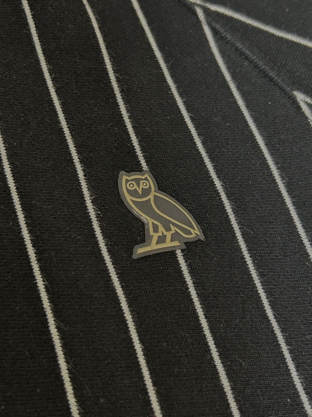 OVO Streetwear Pinstripe Hoodie – Classic Owl Embroidery