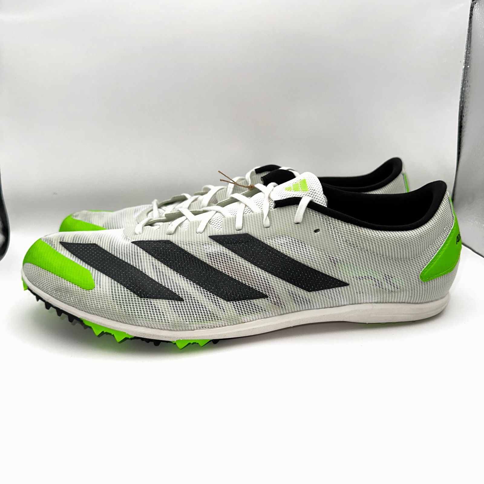 Adidas Adidas Adizero XCS Mens 15 Running Cleats White Solar Green Size US 15 / EU 48 - 2 Thumbnail