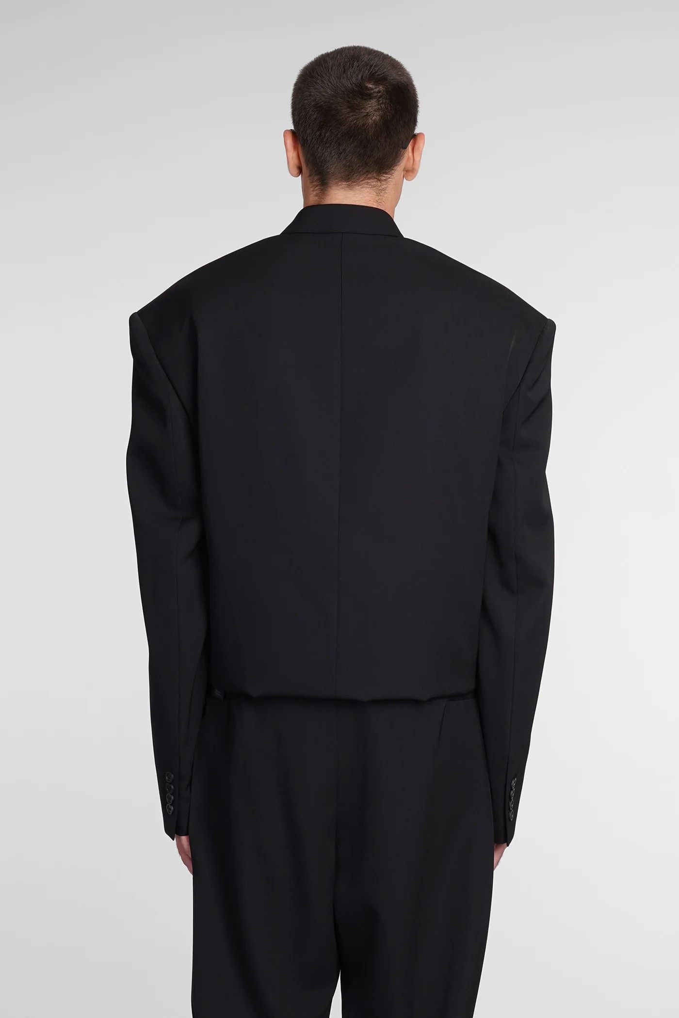 Balenciaga o1tr1nto1125 Folded Tailored Jacket in Black Size US M / EU 48-50 / 2 - 3 Thumbnail