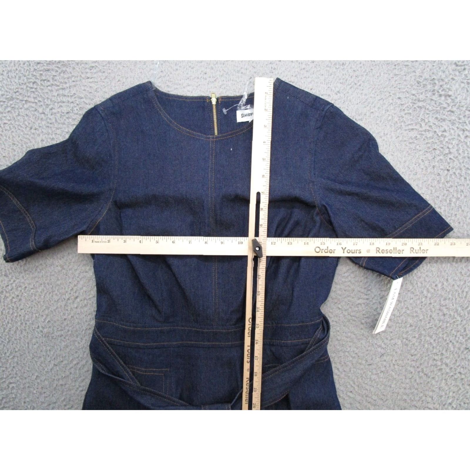 Vintage Shelby & Palmer Shirt Dress Denim Blue Size 6 Short Sleeve Collared Knee Length Womens Bagged New Size M / US 6-8 / IT 42-44 - 6 Thumbnail