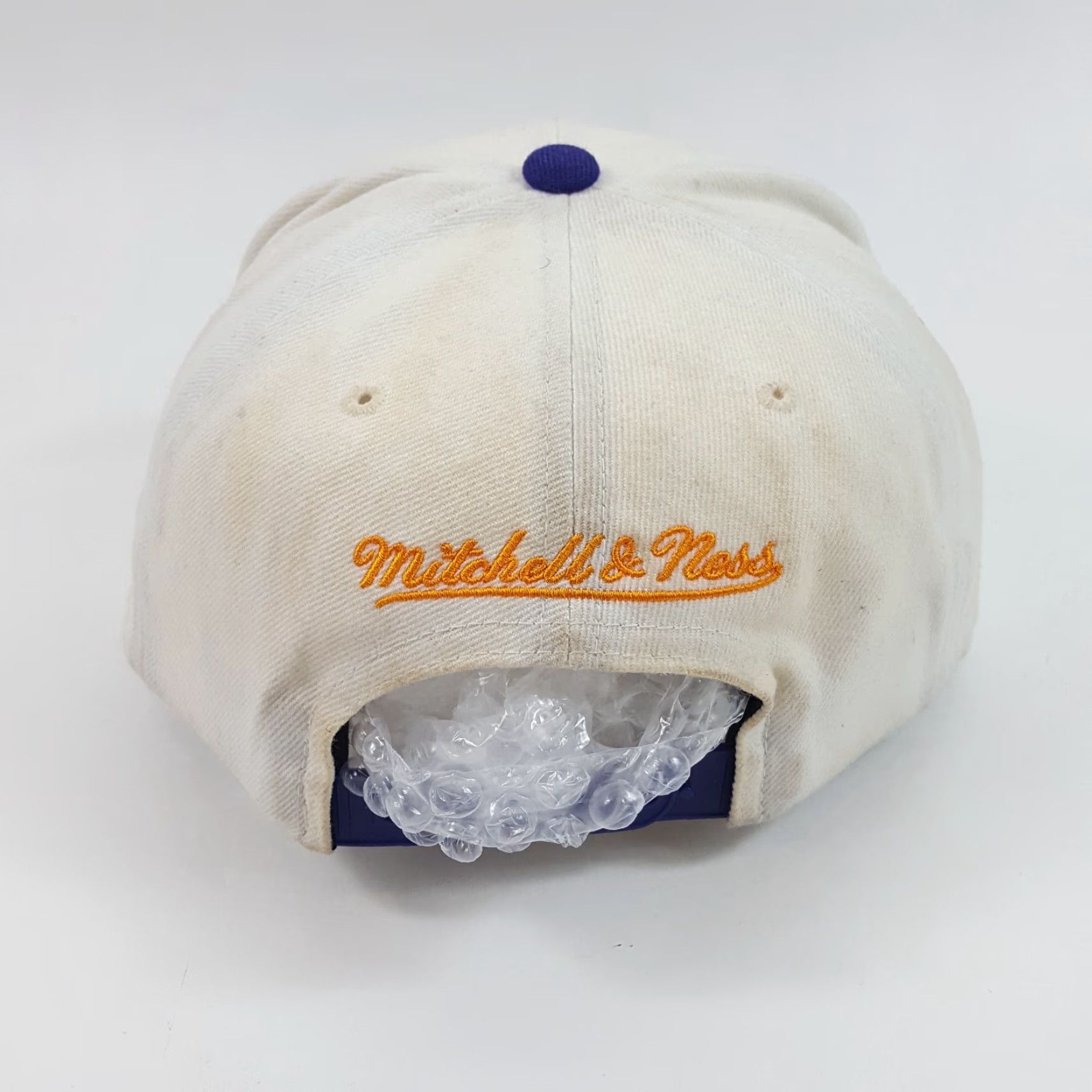 Mitchell & Ness VINTAGE Mitchell & Ness Golden State Warriors Wool Snapback Baseball Cap Hat - White, One Size, 90s Retro Logo, Adjustable, Men’s Baseball Cap Size ONE SIZE - 7 Thumbnail