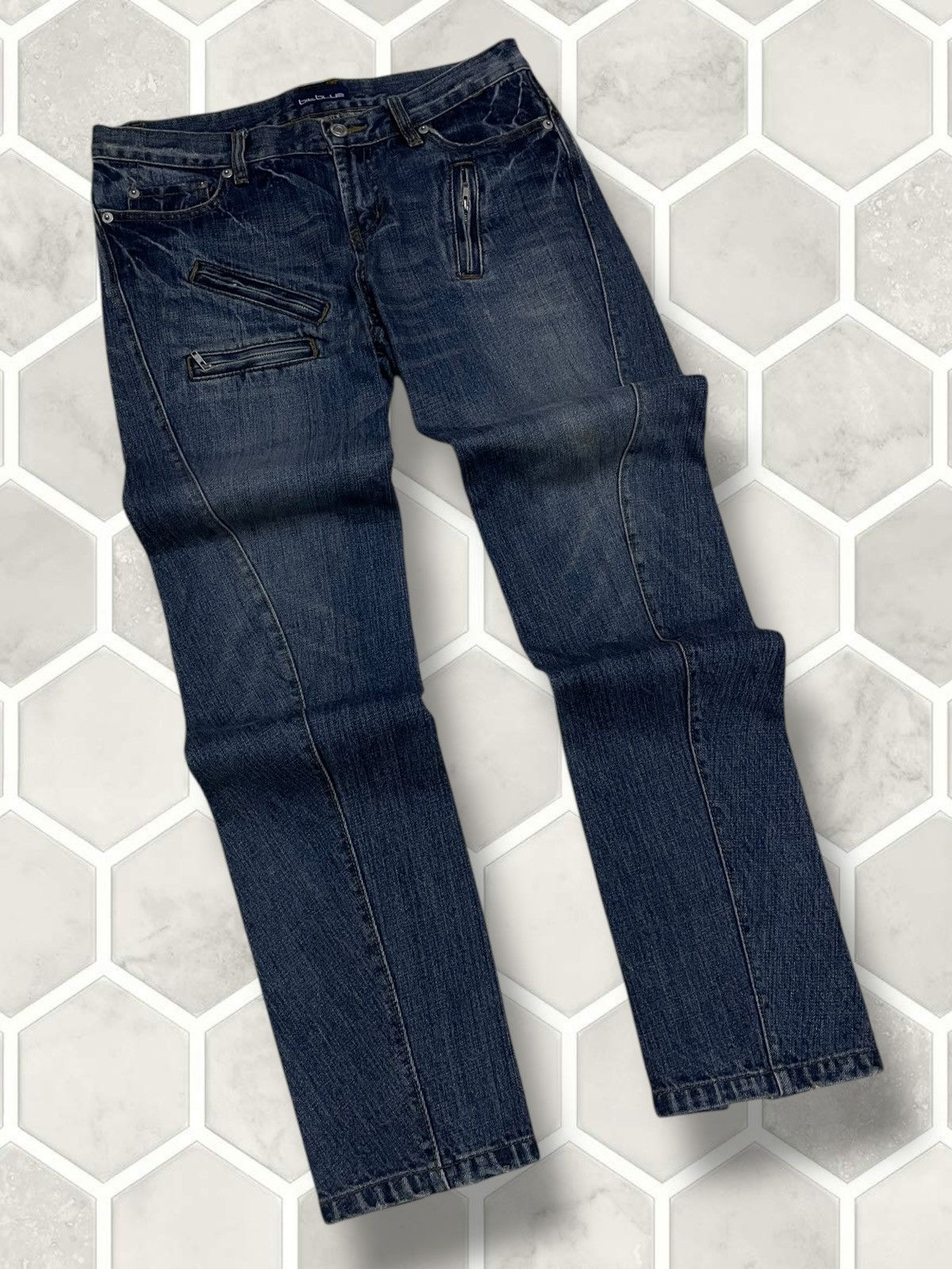 In The Attic Vintage 1990s Japan Designer BitBlue Punk Bikers Denim Size US 29 - 2 Thumbnail