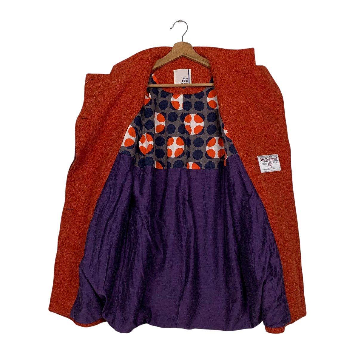 Harris Tweed Pret Pour Partir x Harris Tweed Wool Orange Coat Size XXS / US 00 / IT 34 - 11 Thumbnail