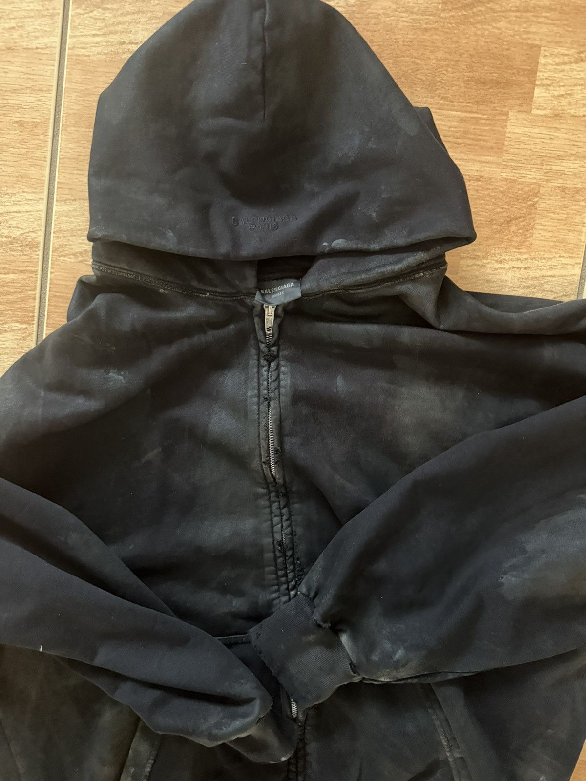 Balenciaga Balenciaga Mud Show Ss23 Thrashed Mud Zip Up Hoodie