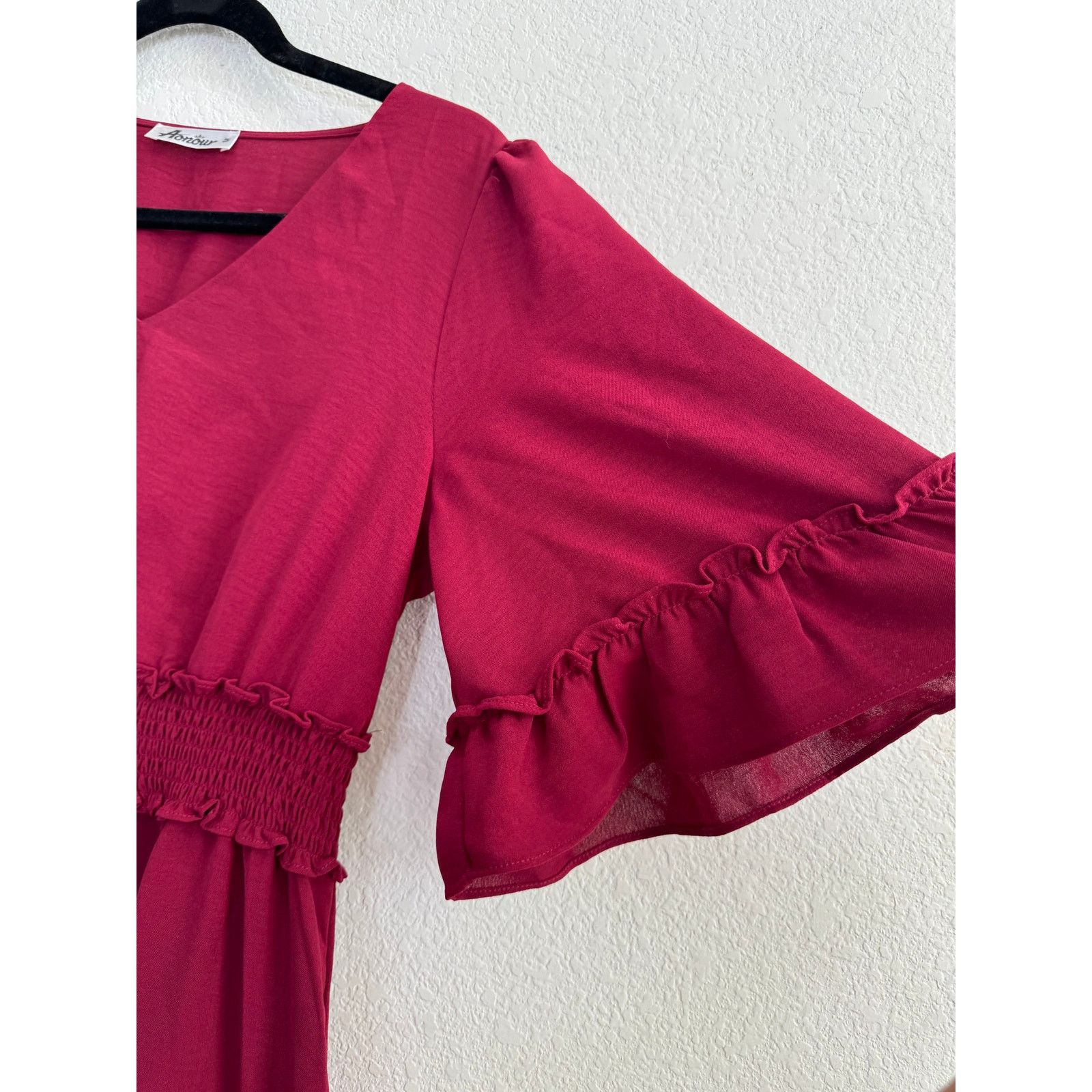 Other NWOT Women's Red V-Neck Ruffle Boho Cottagecore Dress M Size M / US 6-8 / IT 42-44 - 5 Thumbnail
