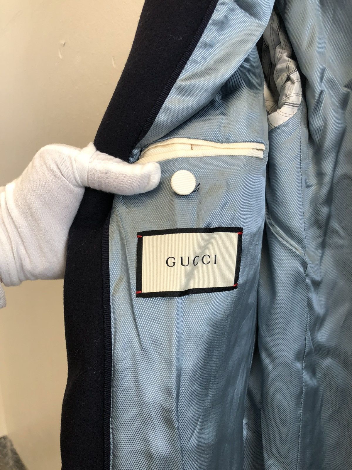 Gucci Gucci Gray All-Over Bee Embroidery Wool Overcoat 44R Size US S / EU 44-46 / 1 - 5 Thumbnail
