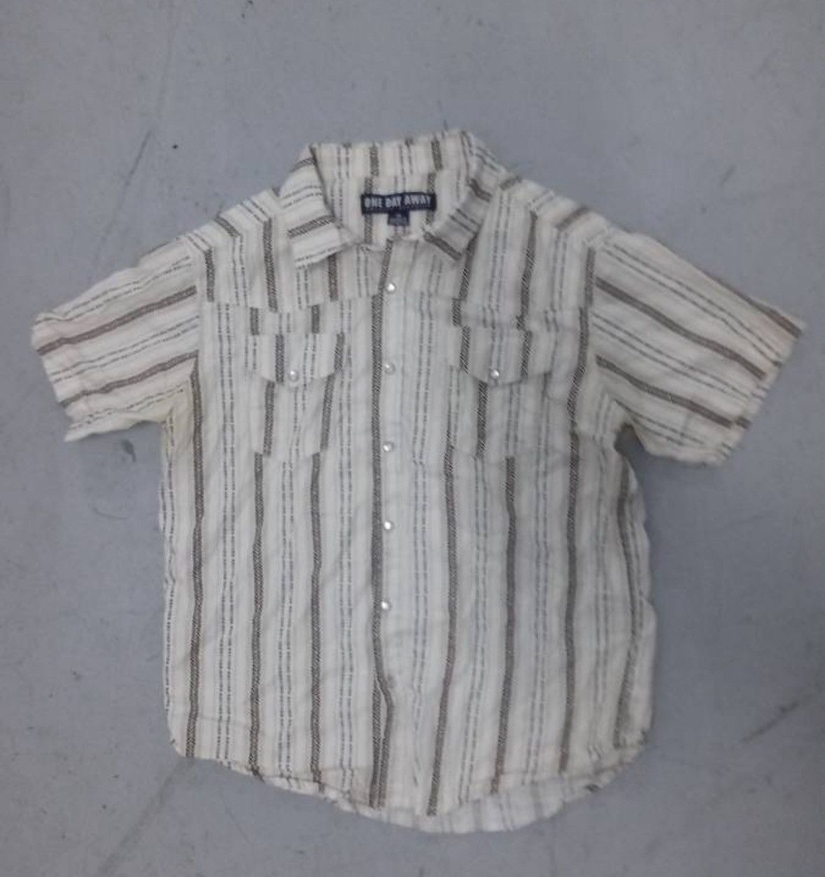 Other ONE DAY AWAY Striped Cotton Short Sleeve Button-Up Size M Size US M / EU 48-50 / 2 - 5 Thumbnail