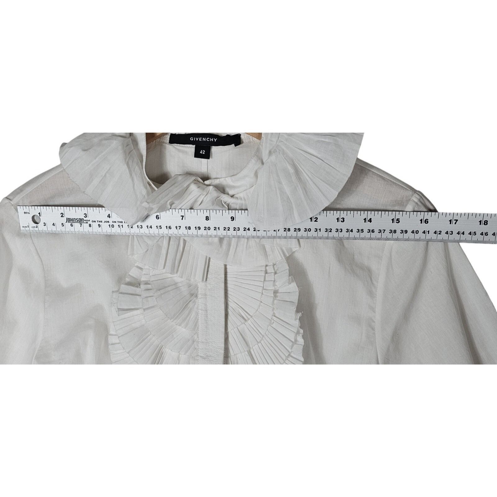 Givenchy Givenchy White Cotton Ruffled Blouse Women's Size 42 NWT Size M / US 6-8 / IT 42-44 - 3 Thumbnail