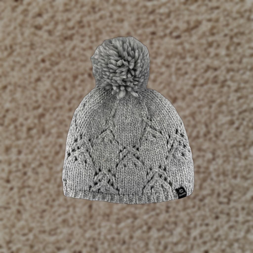Vintage Chaos Beanie Toque Womens One Size Gray Acrylic Knit Beanie Casual Activewear Ski Womens Size ONE SIZE - 1 Thumbnail