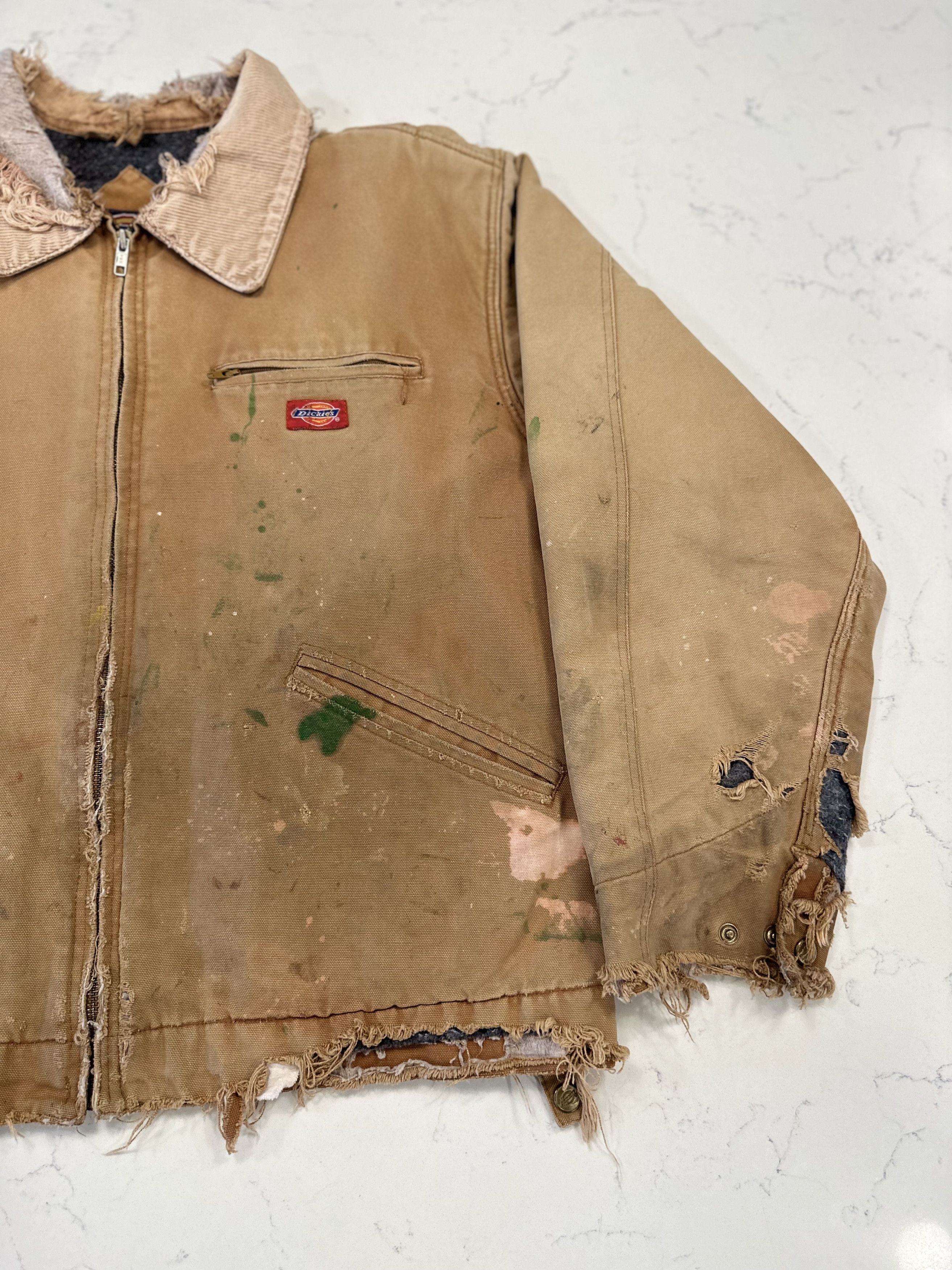 Carhartt × Dickies × Vintage VINTAGE 90s DICKIES DETROIT JACKET SZ L TAN THRASHED Size US L / EU 52-54 / 3 - 3 Thumbnail