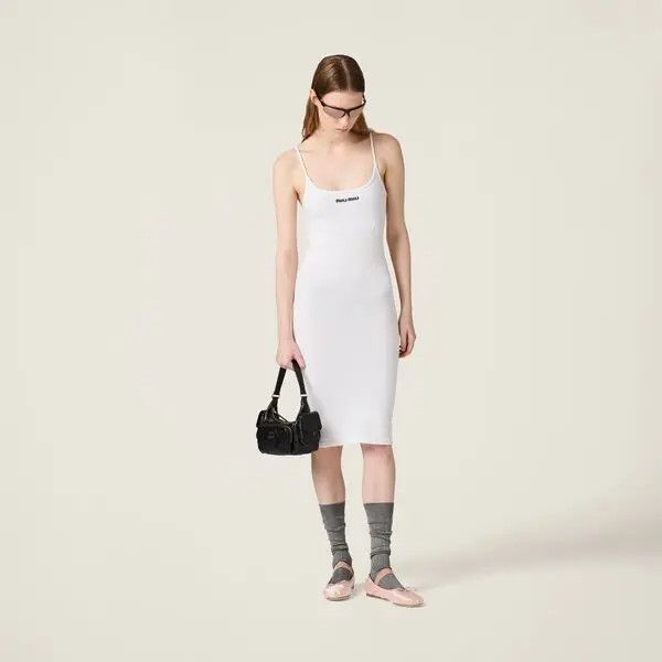 Miu Miu o1B3y1r0526 Seamless Dress in White Size XS / US 0-2 / IT 36-38 - 2 Thumbnail