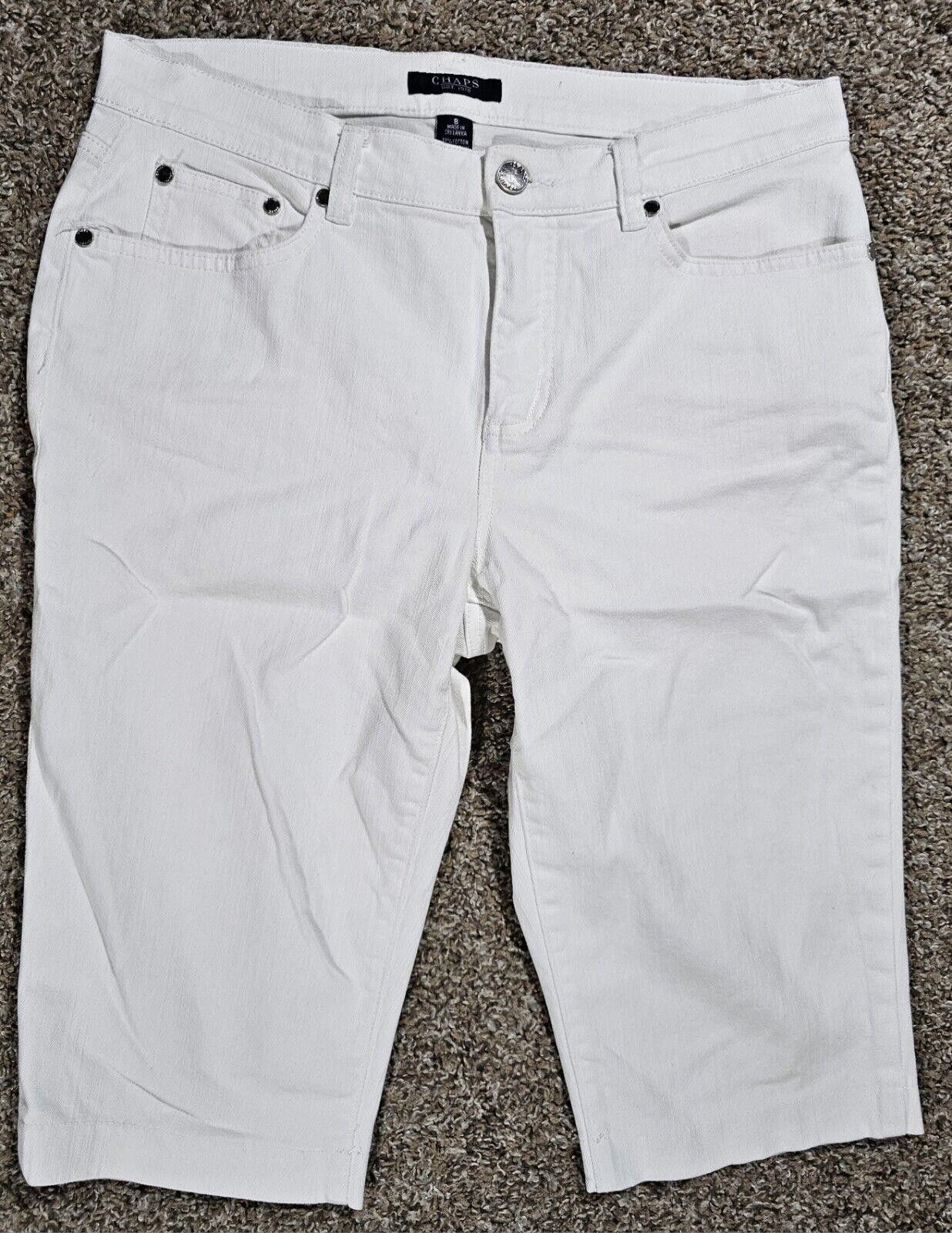 Chaps WOMENS CHAPS Size 8 White Stretch Shirts 14" Inseam Size 30" / US 8 / IT 44 - 1 Thumbnail
