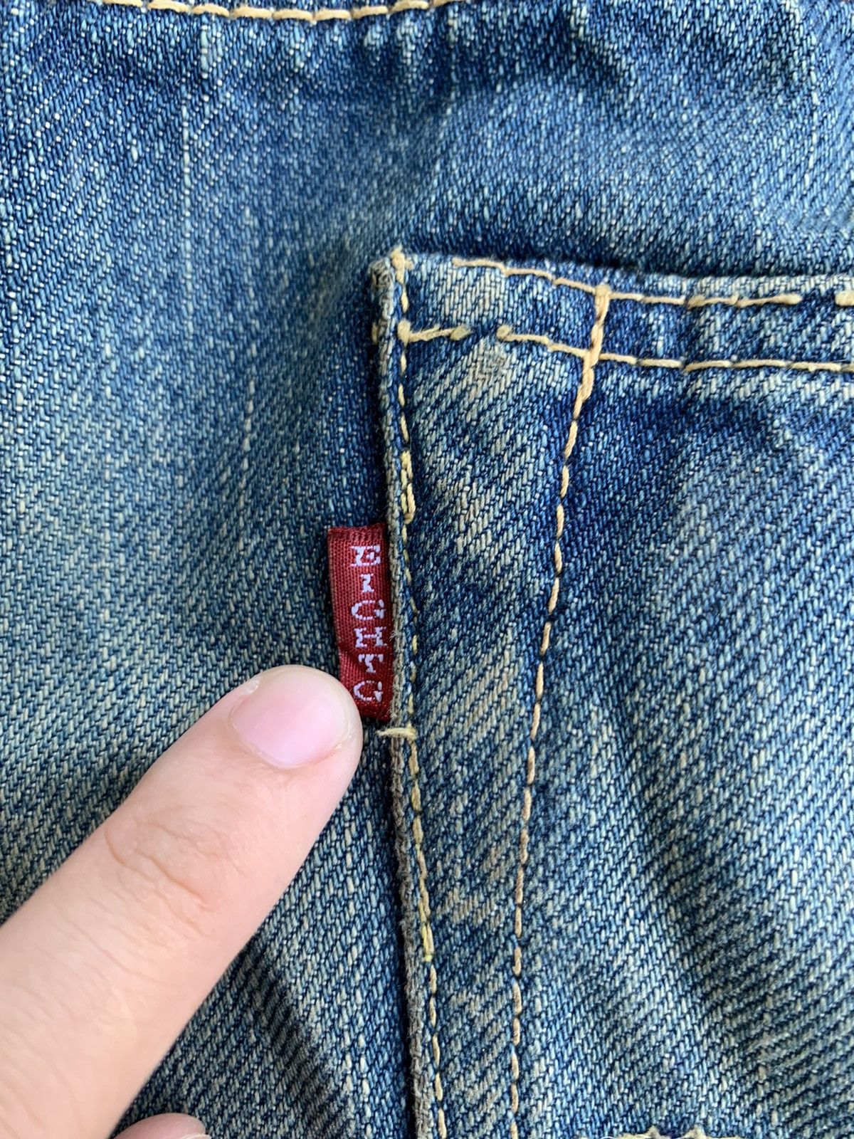 Japanese Brand × Kapital × Vintage Eight-G 880 Redline Selvedge Distressed Denim Size US 32 / EU 48 - 22 Thumbnail