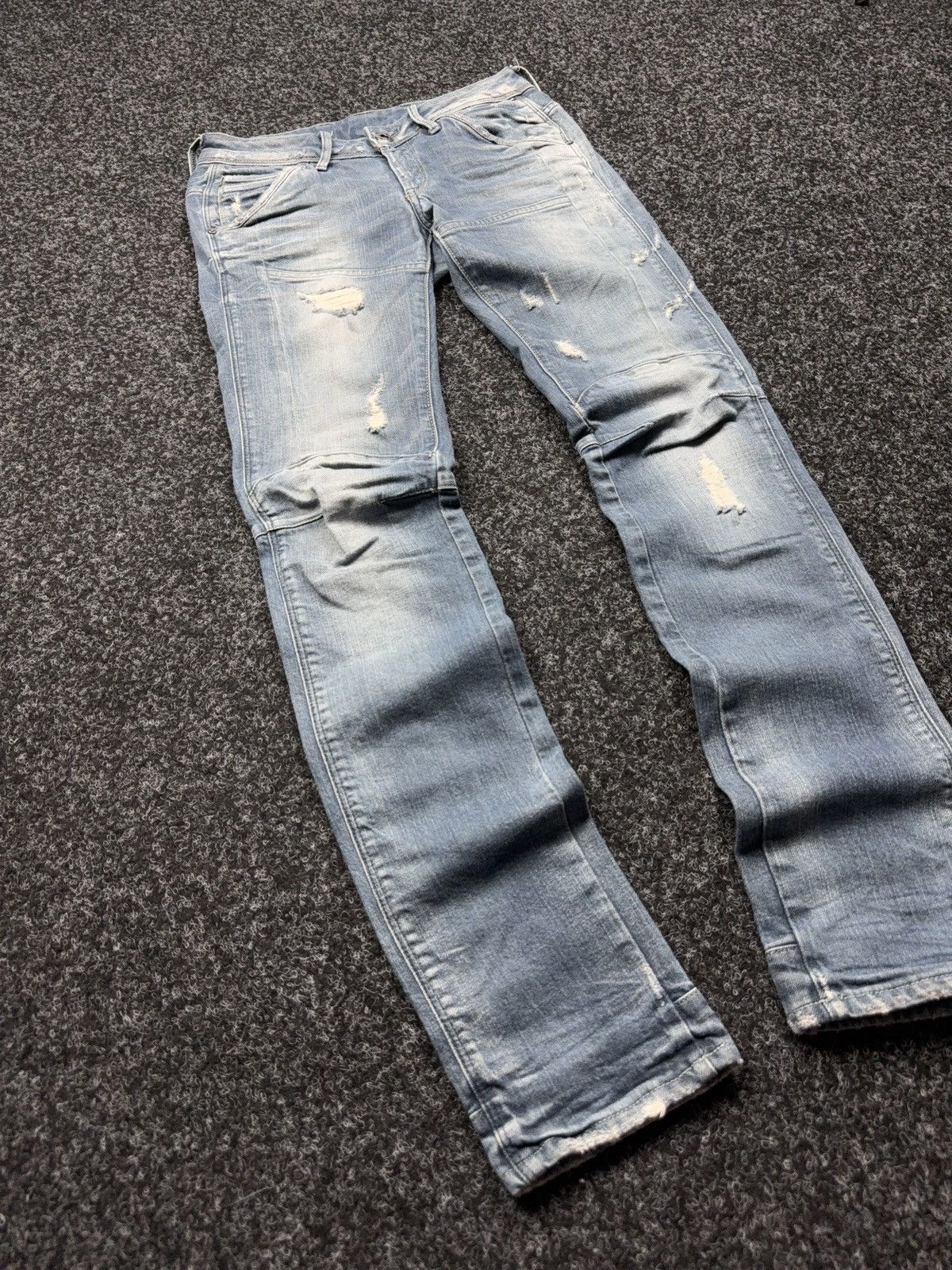 G-Star G-Star RAW Avant Garde Rock Punk 3D Distressed Biker Jeans Size 27" / US 4 / IT 40 - 2 Thumbnail
