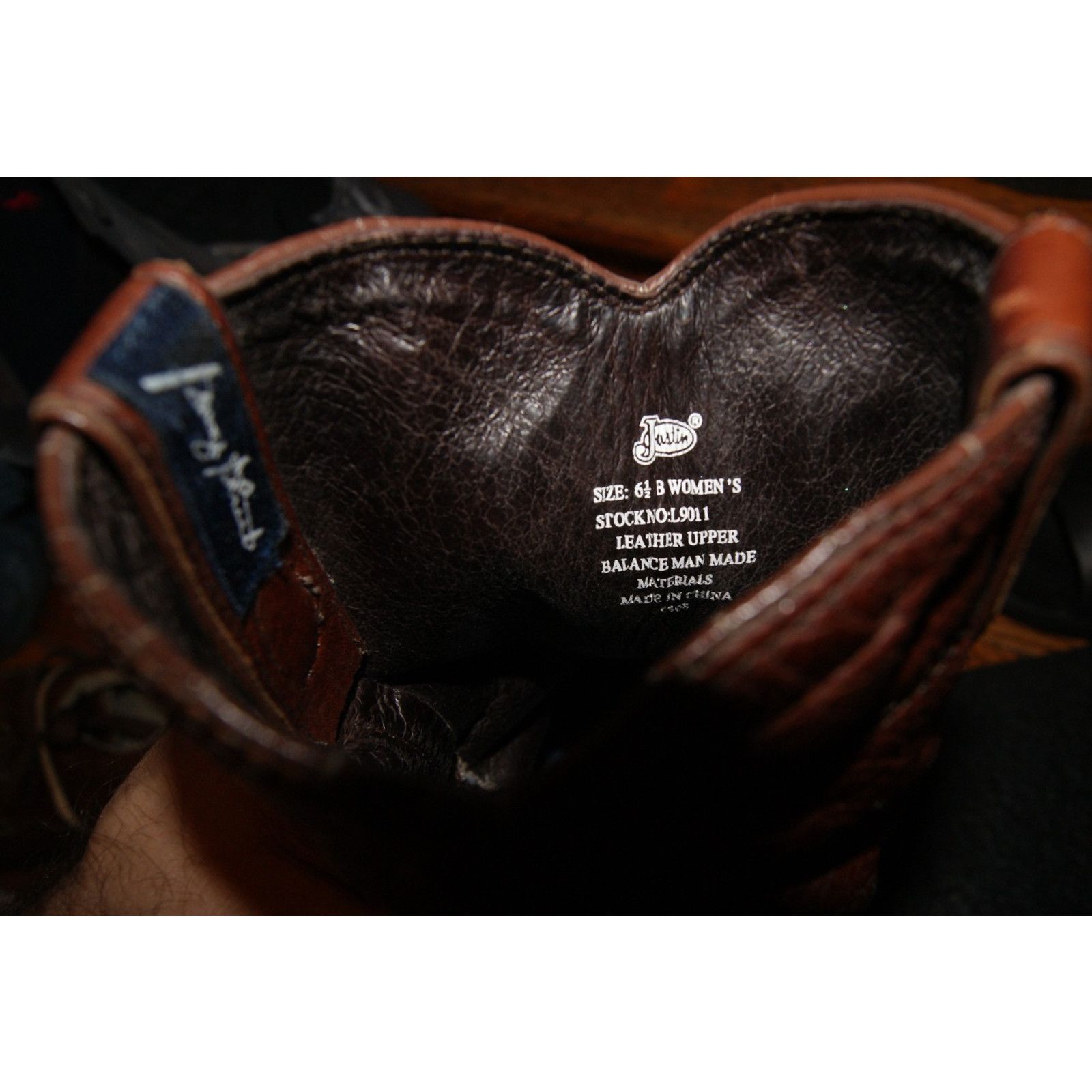 Justin Boots Justin Cowhide Ladies Boots L9011 Brown Rustic Leather 6.5B Size US 6.5 / IT 36.5 - 3 Thumbnail