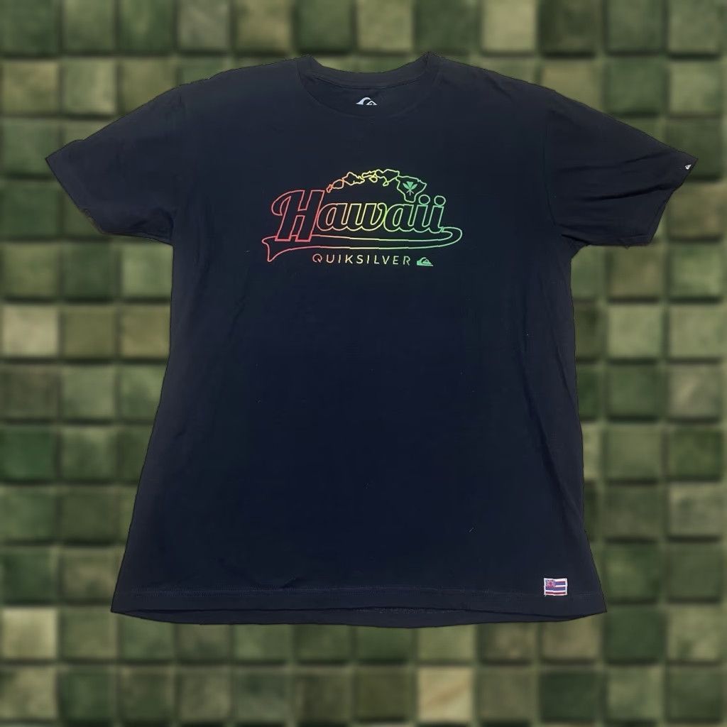 Quiksilver NWOT Quiksilver Hawaii T Shirt Mens Large Black Surfing Logo Short Sleeve Crew Neck Cotton Knit 2020s Men Size US L / EU 52-54 / 3 - 1 Thumbnail