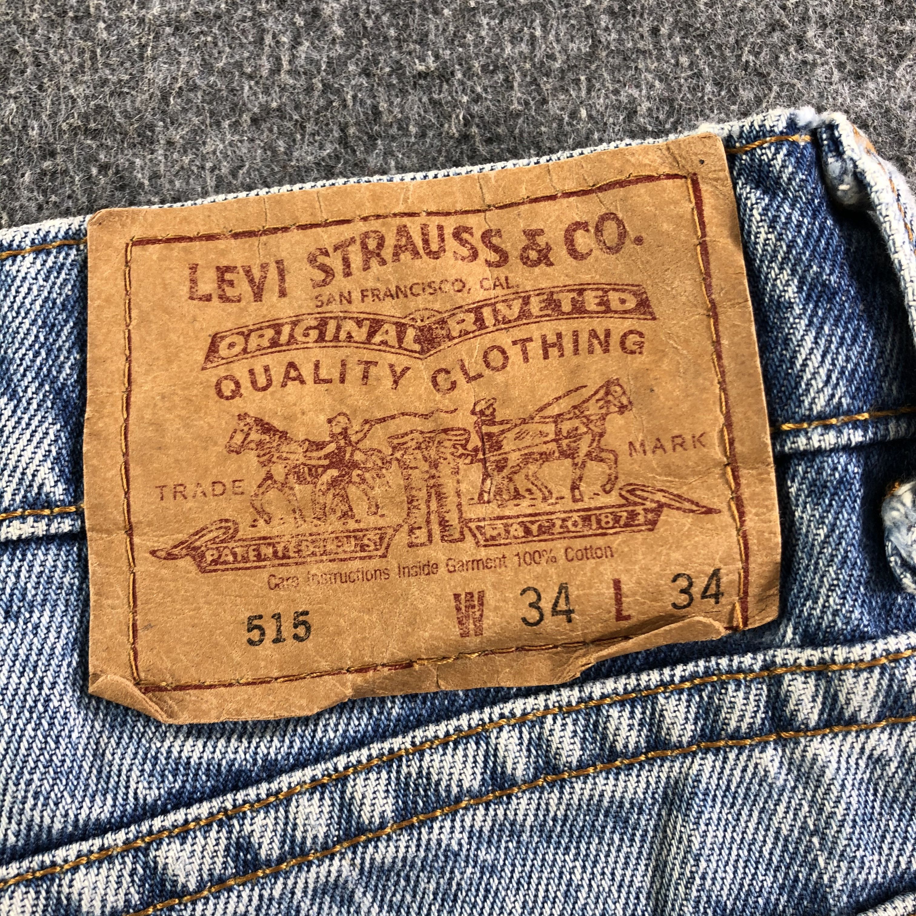 Levi's 90s Vintage Blue Wash Levis 515 Jeans-J3634 Size US 33 - 5 Thumbnail