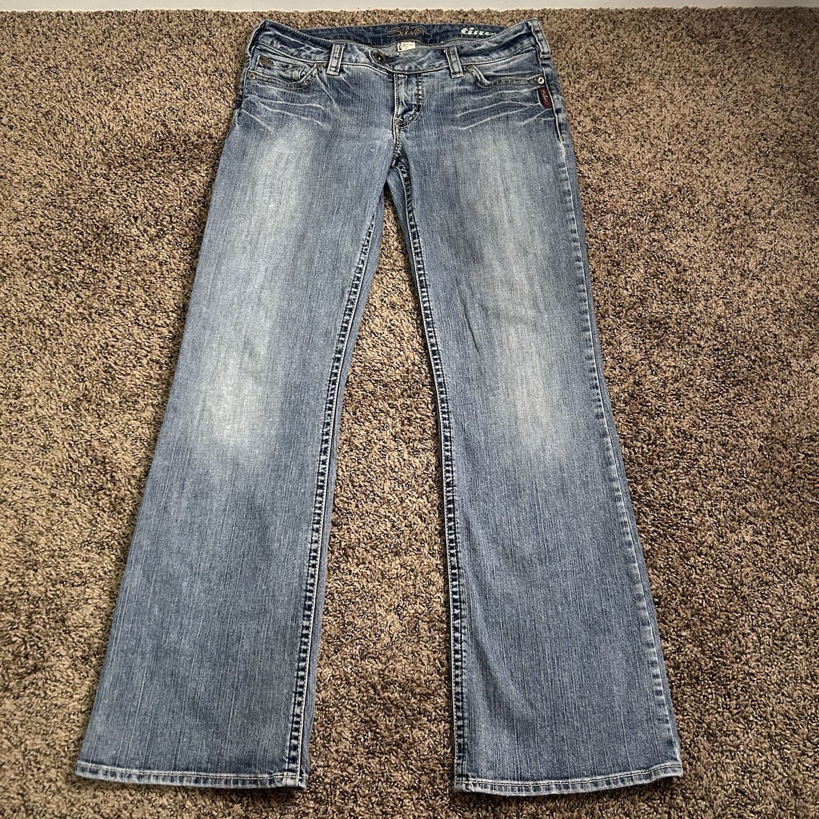 Silver Jeans Co. Silver Jeans Tina Western Glove Works Blue Jeans Size 31x33 Size 31" - 1 Thumbnail