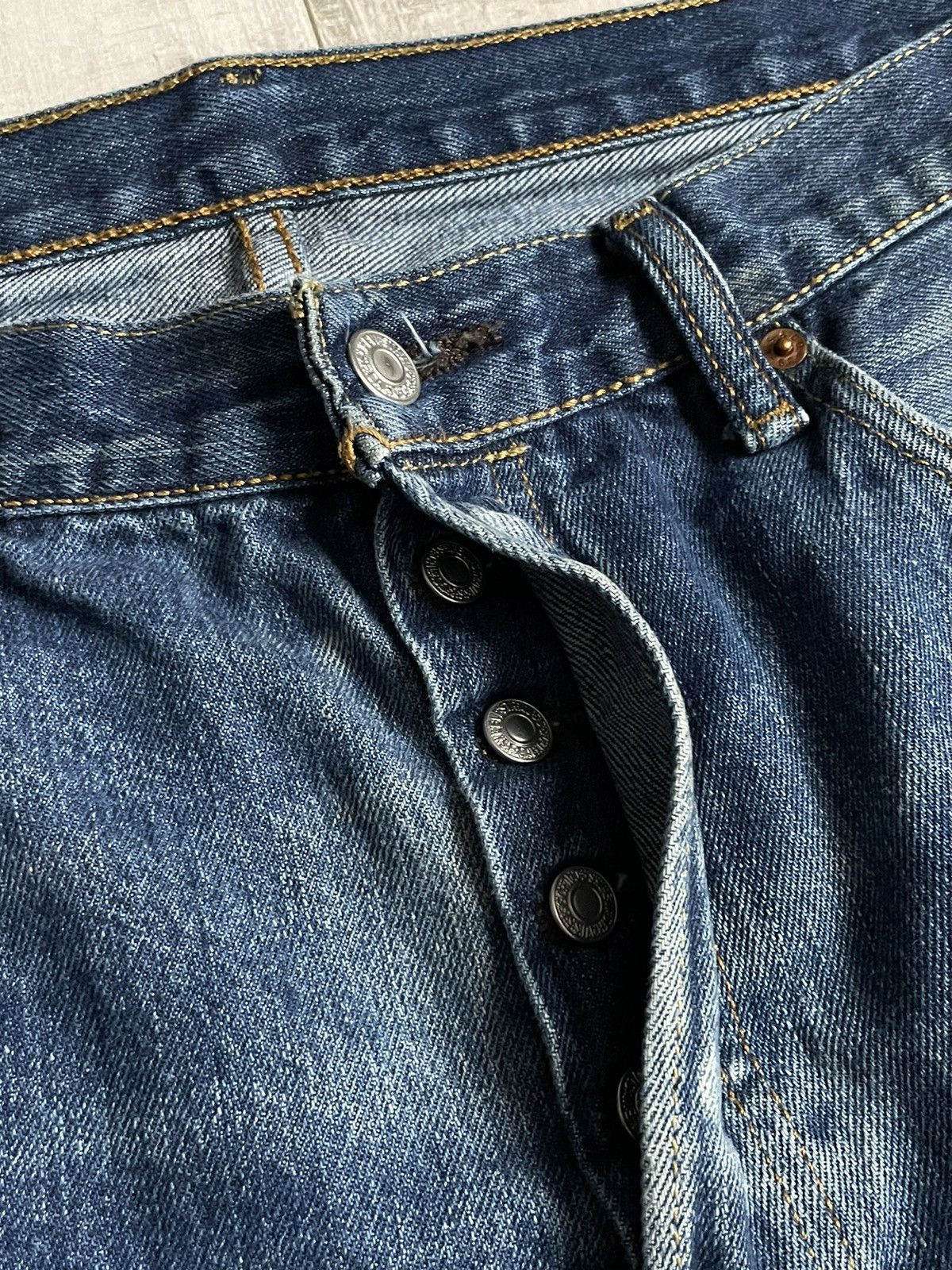 Levi's Vintage Levi’s Black Flag Denim Jeans Punk Distressed Faded Size US 33 - 8 Thumbnail