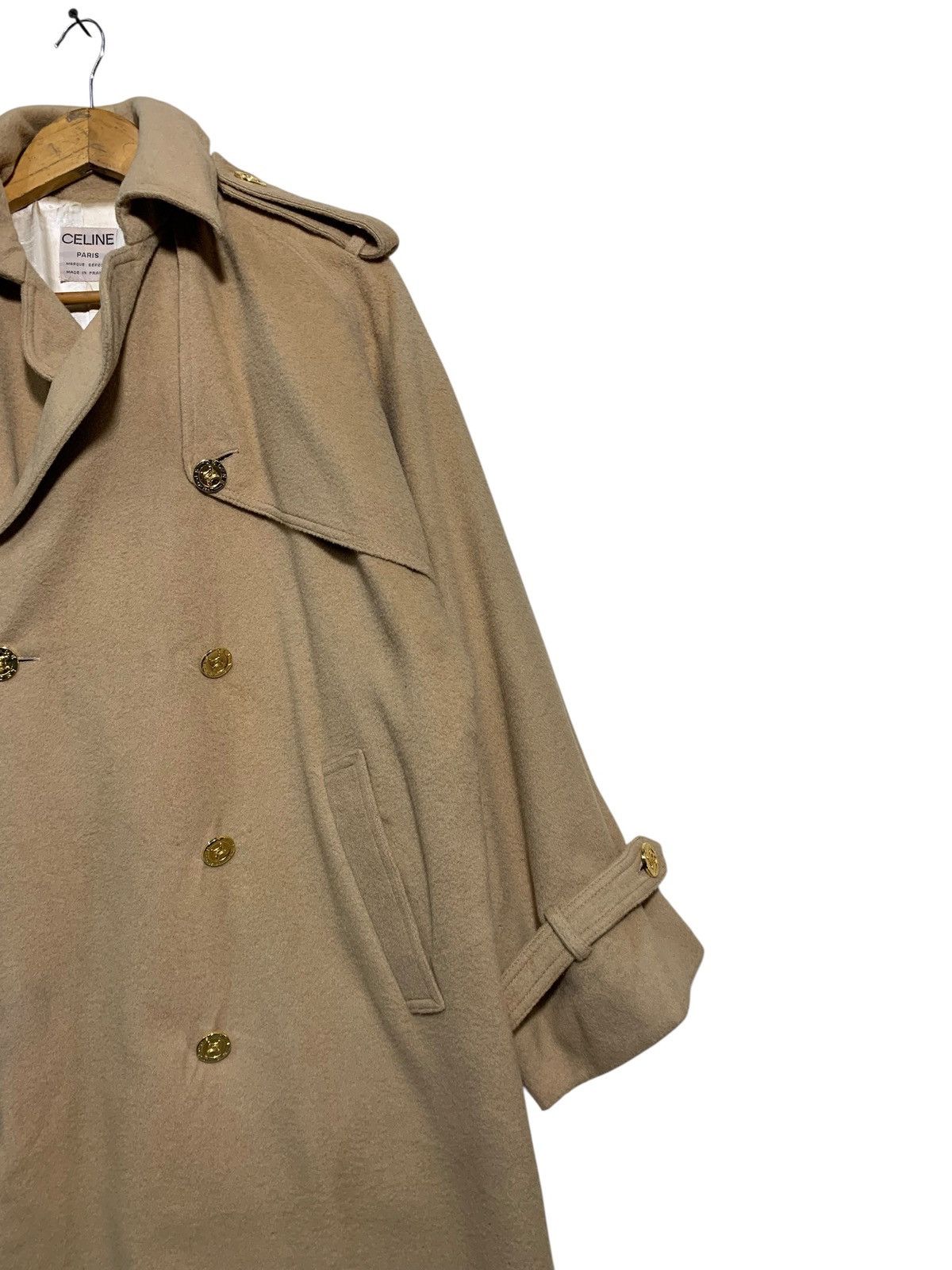 Celine 🔥VTG CELINE WOOL TRENCH COATS DOUBLE BREAST Size L / US 10 / IT 46 - 3 Thumbnail