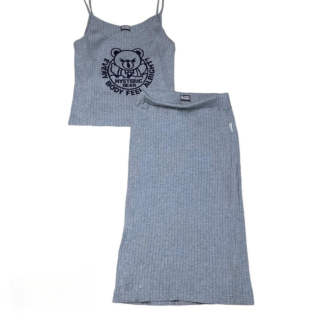 image of Hysteric Glamour Bear Tan & Skirt Set in Grey, Women's (Size Medium)