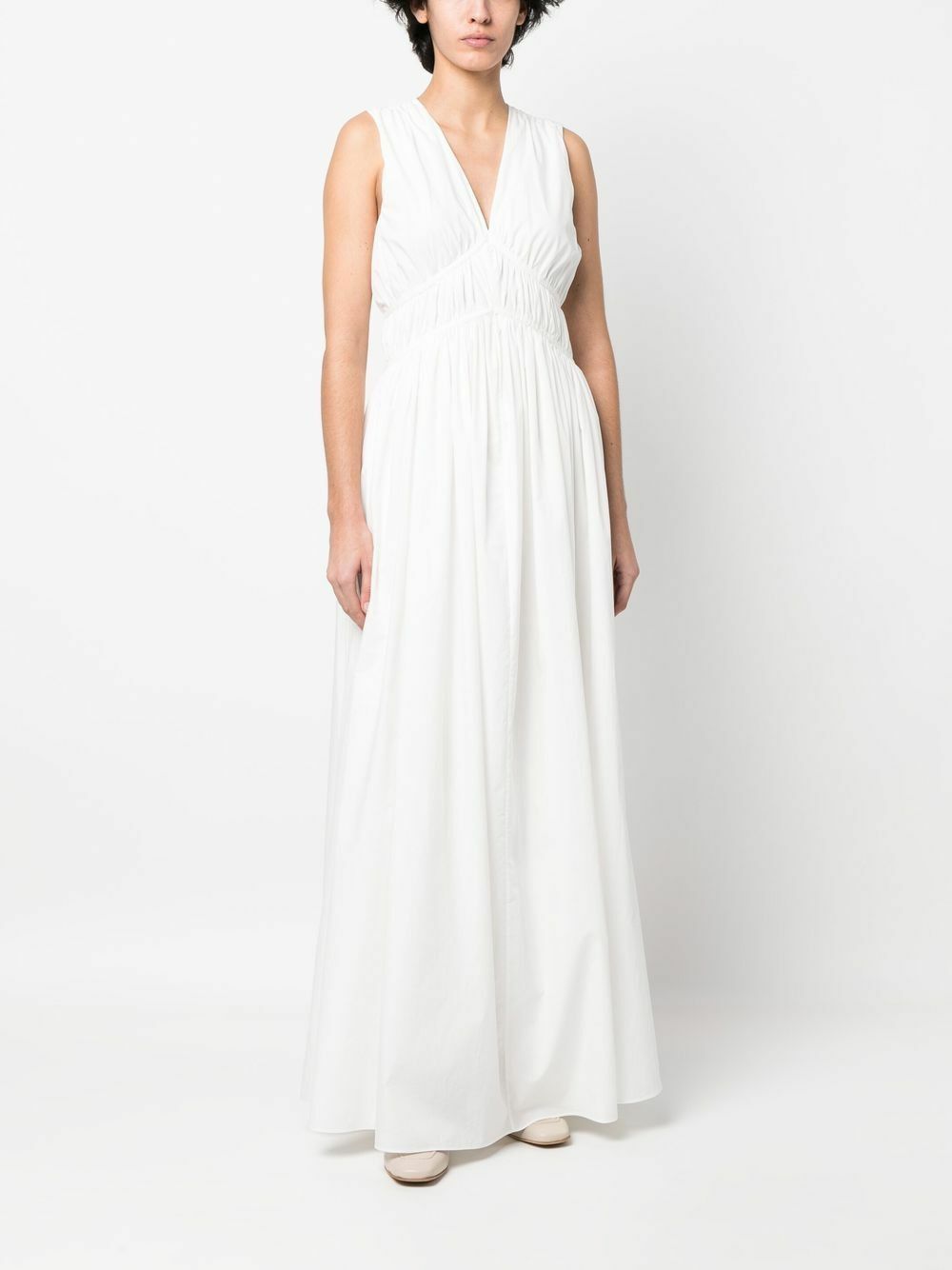 Brunello Cucinelli o1y0725 Maxi Dress in White Size S / US 4 / IT 40 - 3 Thumbnail