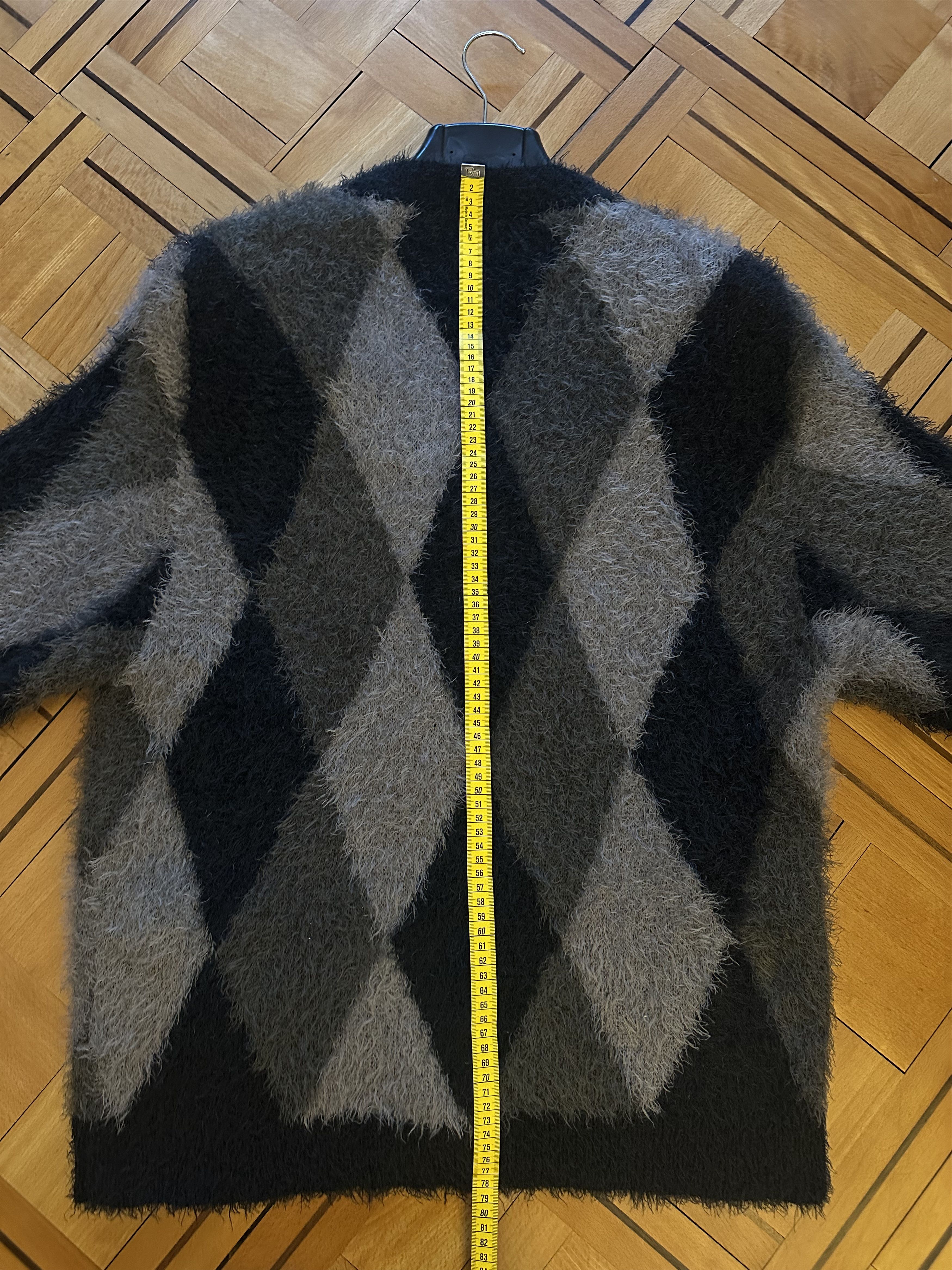 Number (N)ine Fuzzy Argyle Cardigan Size US L / EU 52-54 / 3 - 6 Thumbnail