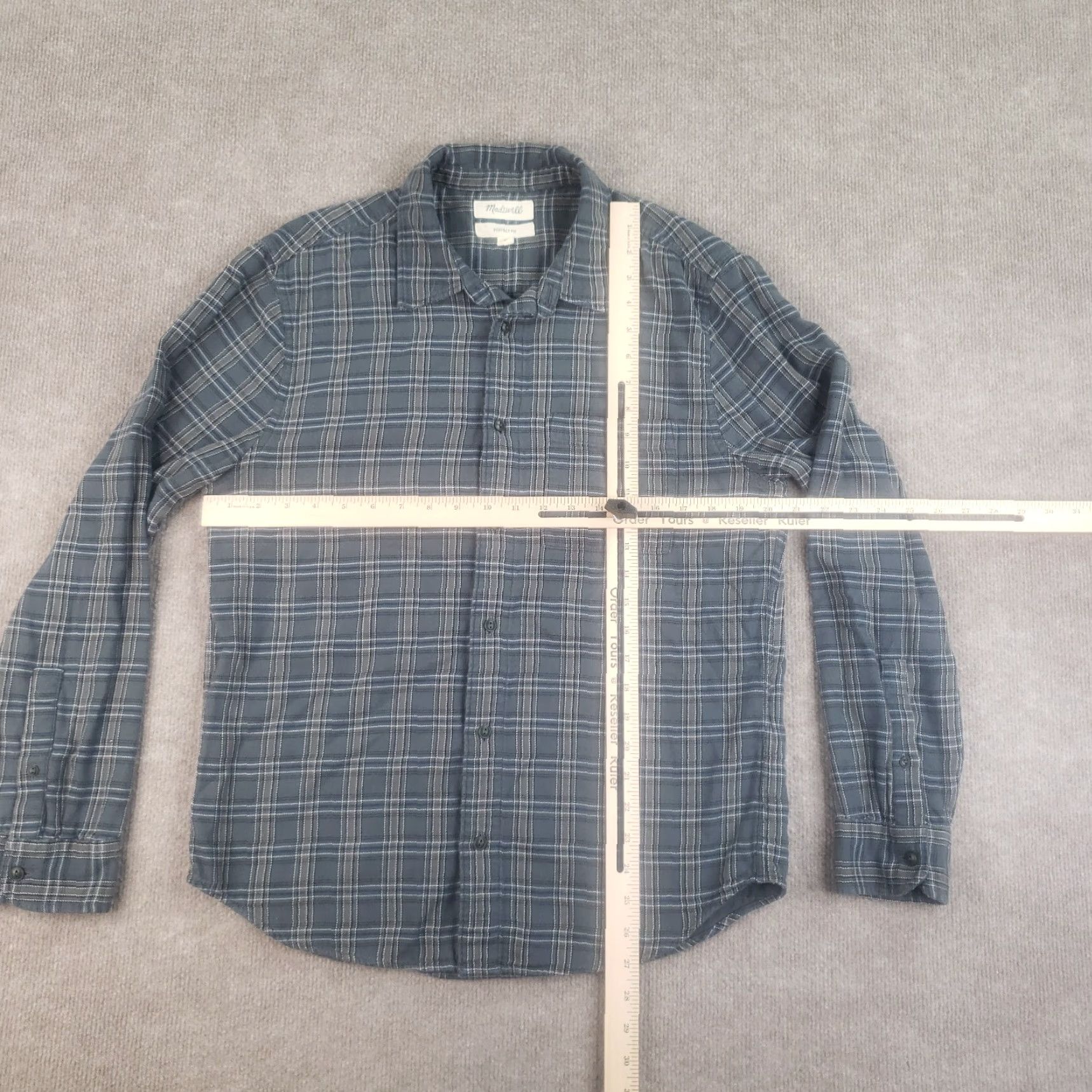 Madewell VINTAGE Madewell Men's Shirt Long Sleeve Cotton Plaid Button-Up Casual Regular Fit Green 90s Mens Size US M / EU 48-50 / 2 - 2 Thumbnail