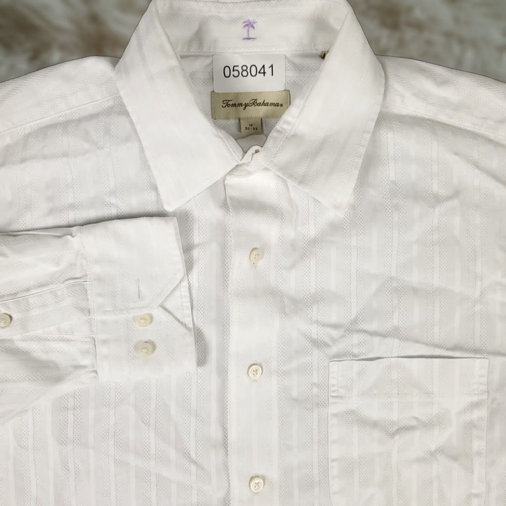 Tommy Bahama Tommy Bahama White Dress Shirt Mens 16 Long Sleeve Button-Up Classic Size 42R - 1 Thumbnail