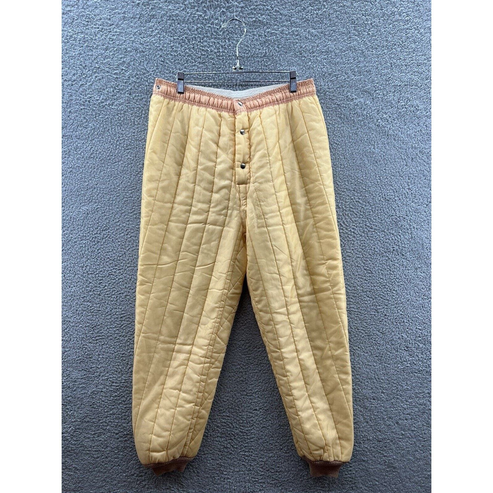 Ice King 1960s Yellow Skiing Insulated Adult Nylon Pants