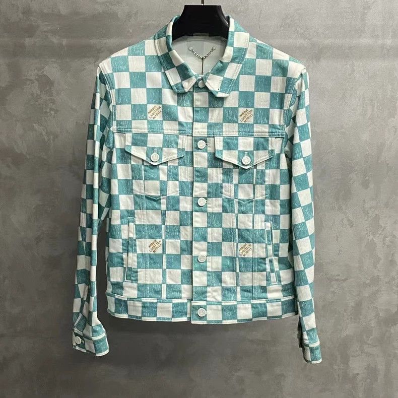 Louis Vuitton Louis Vuitton White and green checkerboard logo denim jack Size US S / EU 44-46 / 1 - 1 Thumbnail