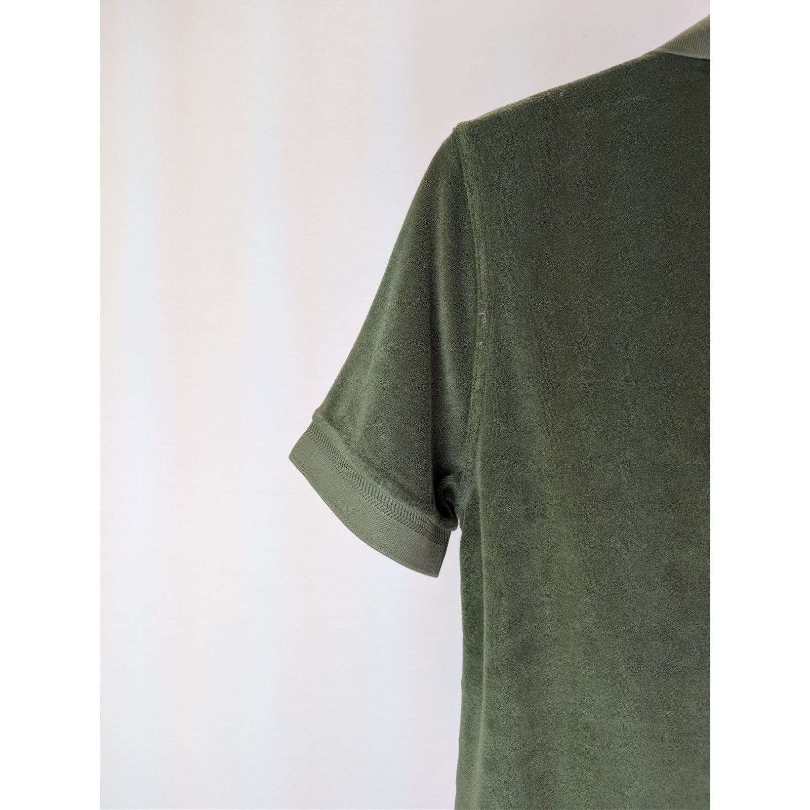 Tom Ford o1rshd1 CC20 cotton-blend terry polo shirt in olive green Size US S / EU 44-46 / 1 - 13 Thumbnail
