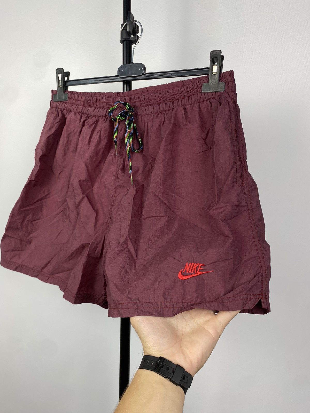 Nike × Vintage 00s Nike Shorts Nylon Logo Drill Swoosh Size US 30 / EU 46 - 2 Thumbnail
