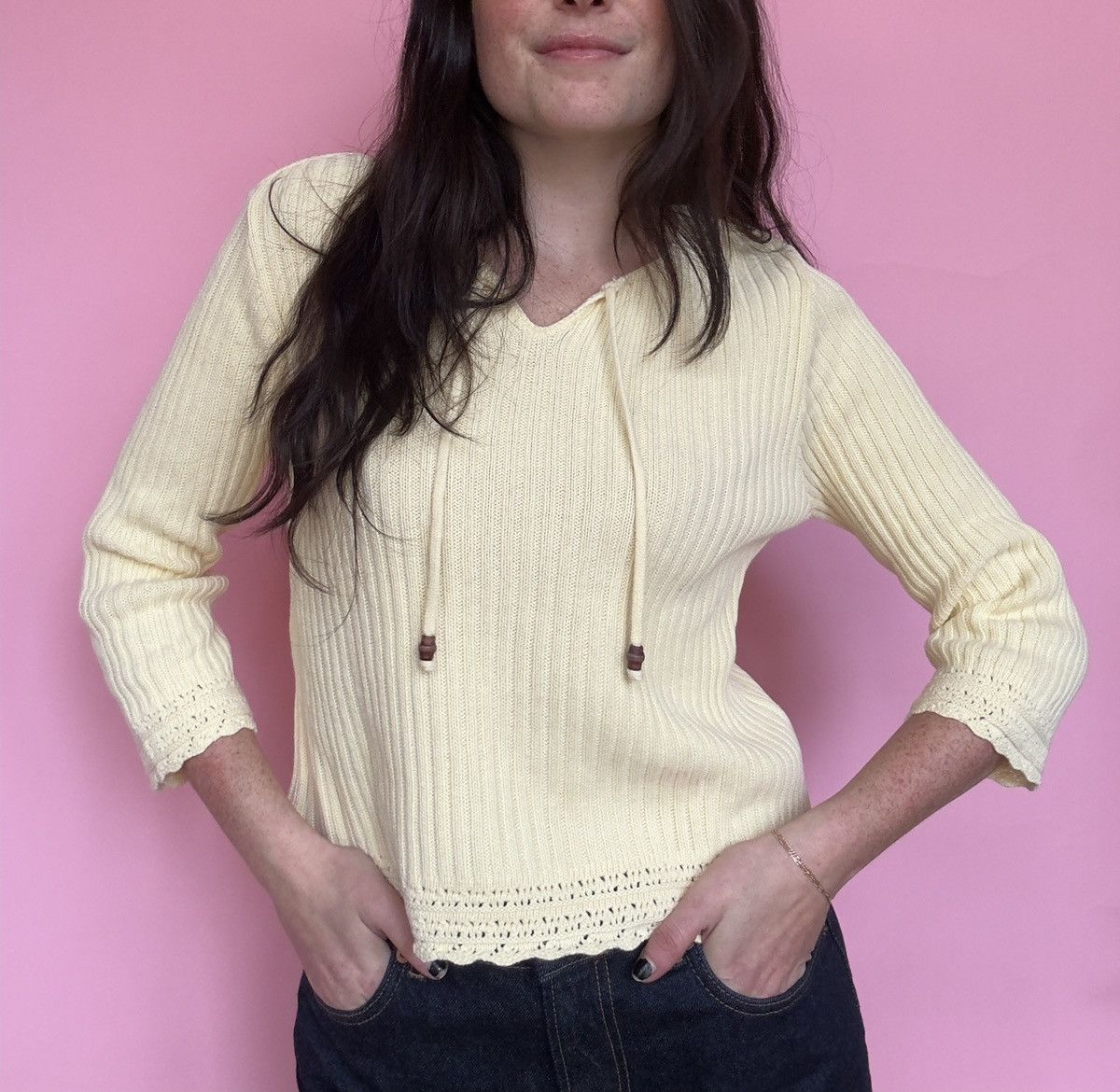 Vintage 1990S ABSOLUTELY CREATIVE COTTON SWEATER Size M / US 6-8 / IT 42-44 - 1 Thumbnail