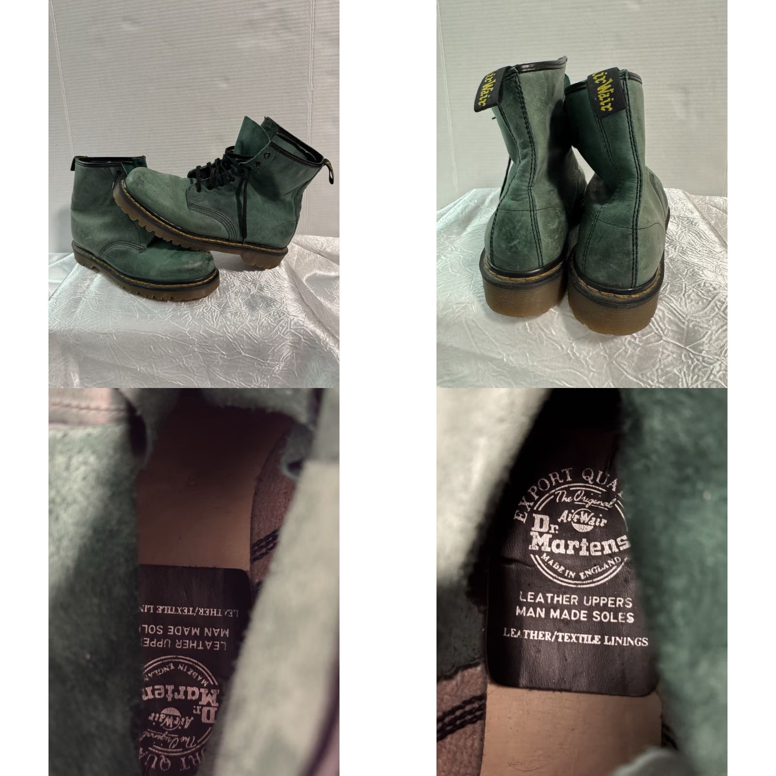 Dr. Martens VINTAGE Dr. Martens FOREST GREEN LEATHER BOOTS Unisex 8UK Made in England - Rare Casual Ankle Boots Leather Block Heel Mens Womens Girls Boys Size US 8 / IT 38 - 8 Thumbnail