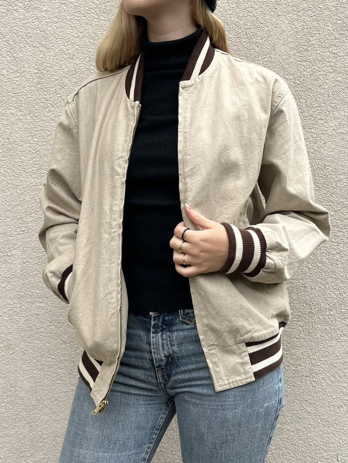 Levi's × Vintage Vintage Levis Bomber Detroit Jacket Canvas Cotton S Size US S / EU 44-46 / 1 - 1 Thumbnail