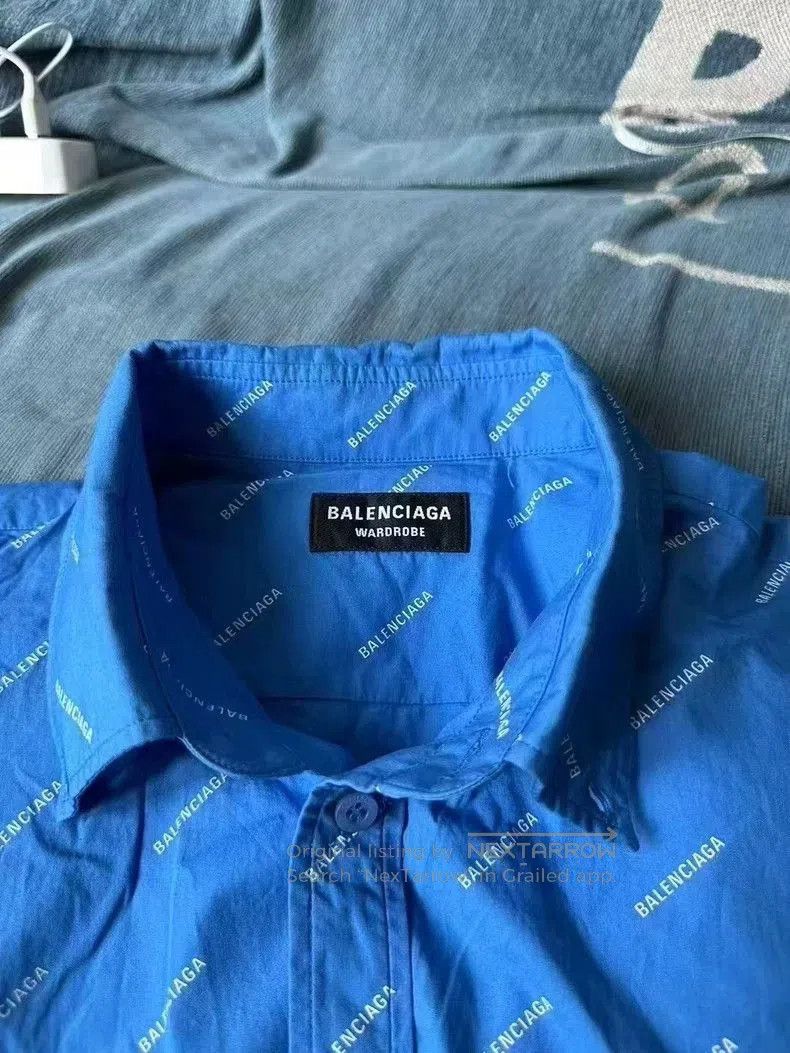 Balenciaga Balenciaga Blue Short Sleeve Shirt. Size US S / EU 44-46 / 1 - 2 Thumbnail