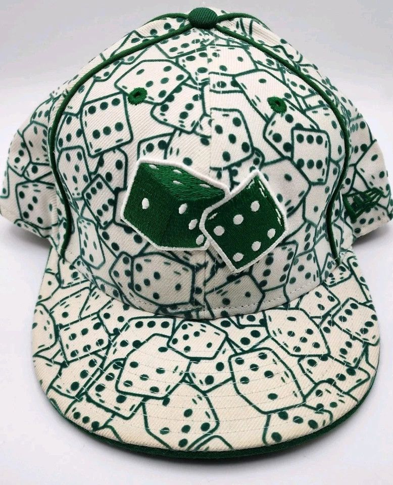 New Era New Era Hat Cap Fitted Mens 7 Green and White Dice Size ONE SIZE - 1 Thumbnail
