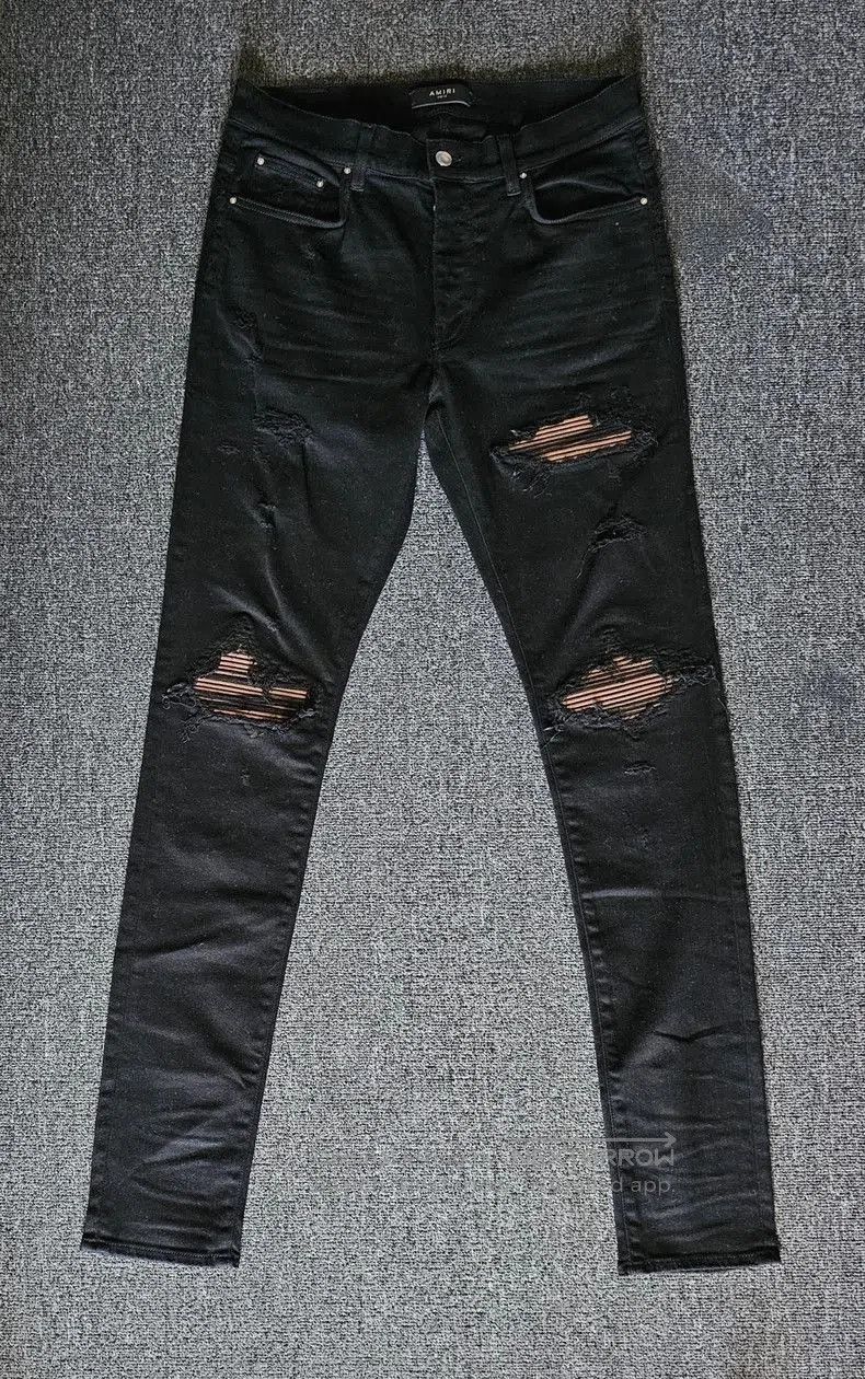 Amiri Amiri MX1 Distressed Black Jeans. Size US 33 - 1 Thumbnail