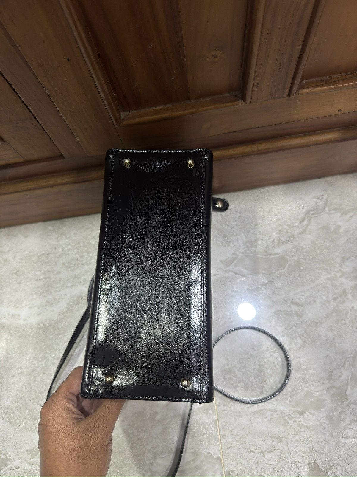 Other Authentic Gianni Versace Black Handbag Vintage Size ONE SIZE - 10 Thumbnail