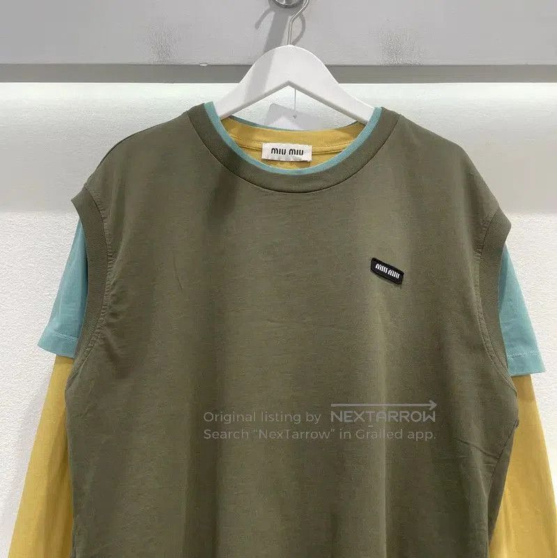 Miu Miu Miu Miu Colorful Cotton Long Sleeve T-shirt . Size US L / EU 52-54 / 3 - 3 Thumbnail