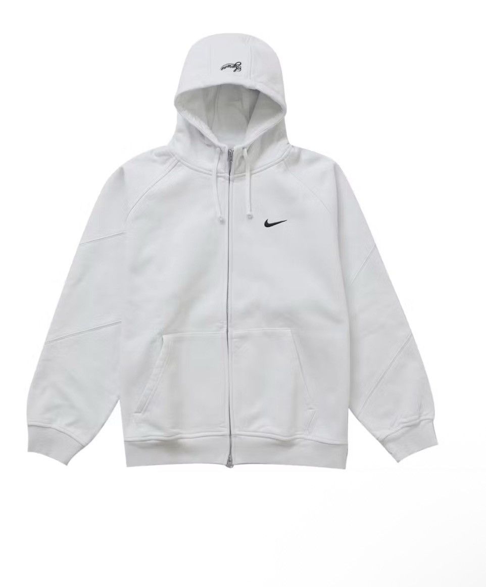 Supreme Nike Zip Up Hooded Sweatshirt White SS25 Size Small