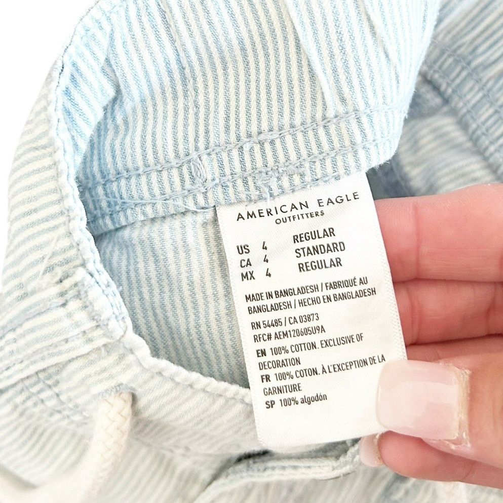 Other American Eagle Blue White Pinstripe Pants Sz 4 Size 27" / US 4 / IT 40 - 1 Thumbnail