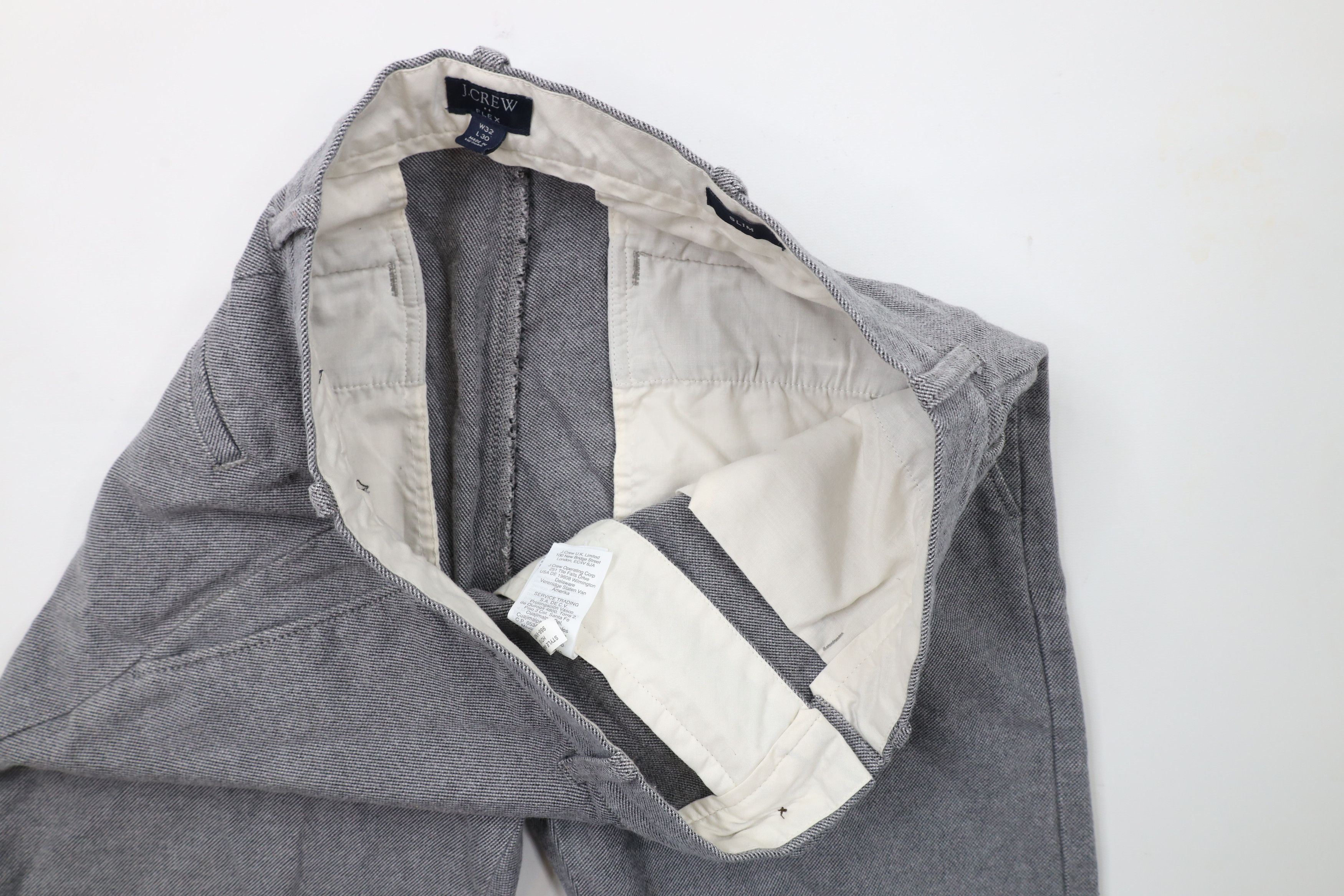 J.Crew × Vintage J Crew Slim Fit Flex Brushed Twill Trousers Chino Pants Gray Size US 32 / EU 48 - 7 Thumbnail