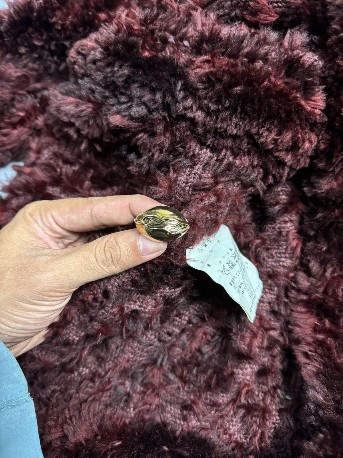 If Six Was Nine Paula Lishman Handmade Knit Fur Jacket Size M / US 6-8 / IT 42-44 - 12 Thumbnail