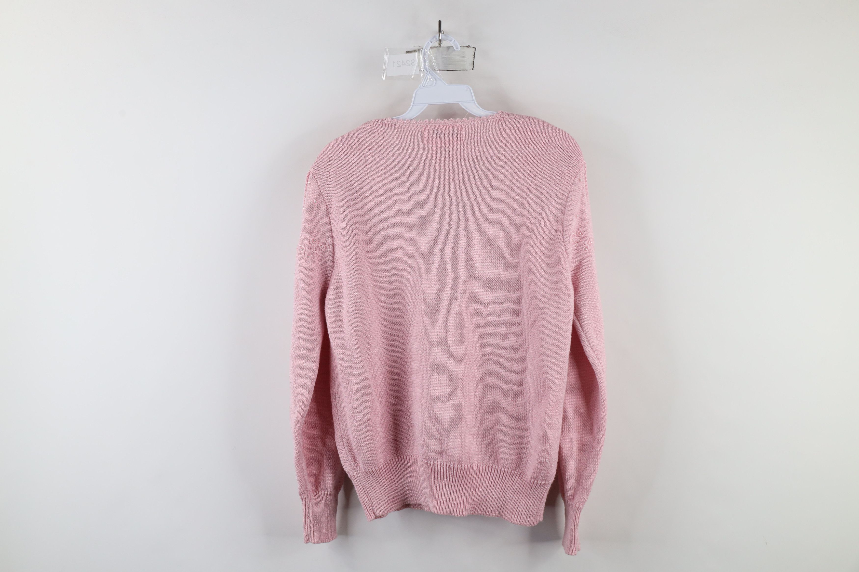 Vintage Vintage 80s 90s Mid Mod Beaded Puff Sleeve Knit Sweater Size L / US 10 / IT 46 - 11 Thumbnail