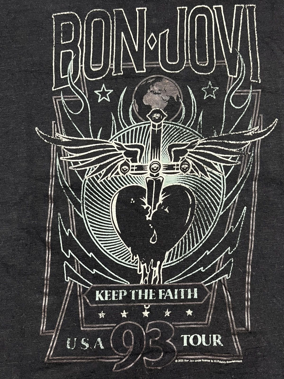 Band Tees Vintage Bon Jovi Keep The Fight Tour Big Logo Band T shirt Size M / US 6-8 / IT 42-44 - 2 Thumbnail