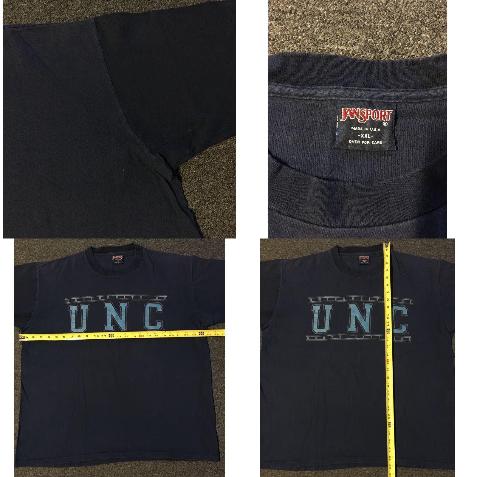 Vintage VINTAGE UNC 90s University Football Track Shirt 2XL Blue Mens Short Sleeve Spellout Striped USA Retro Fan Sports Shirt Size US XXL / EU 58 / 5 - 8 Thumbnail