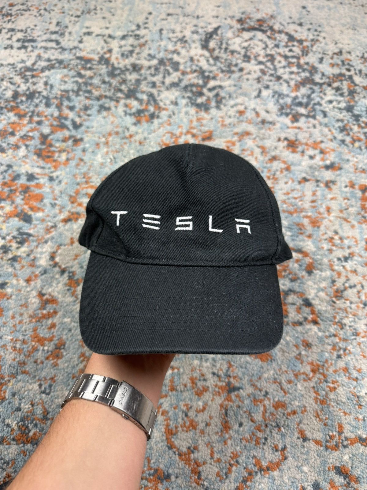 Vintage Vintage y2k Tesla embroidered logo spellout hat racing Size ONE SIZE - 1 Thumbnail